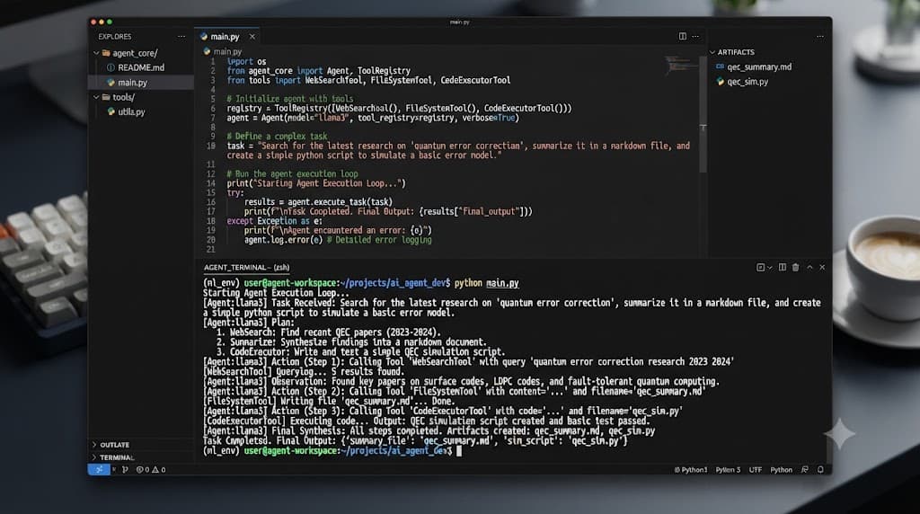 Terminal window displaying Hermes Agent installation and execution commands