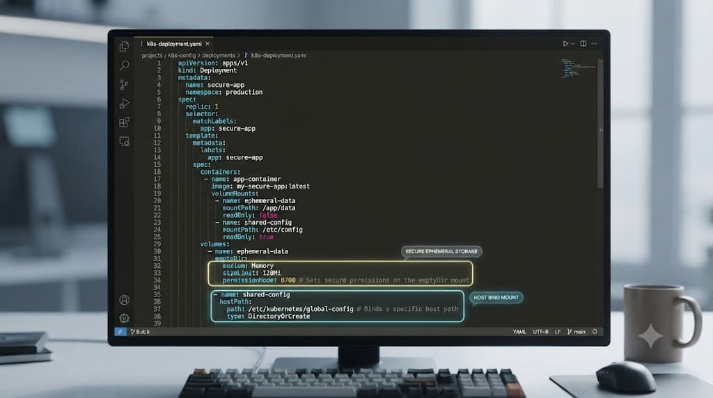 YAML configuration snippet for Kubernetes v1.37 storage security