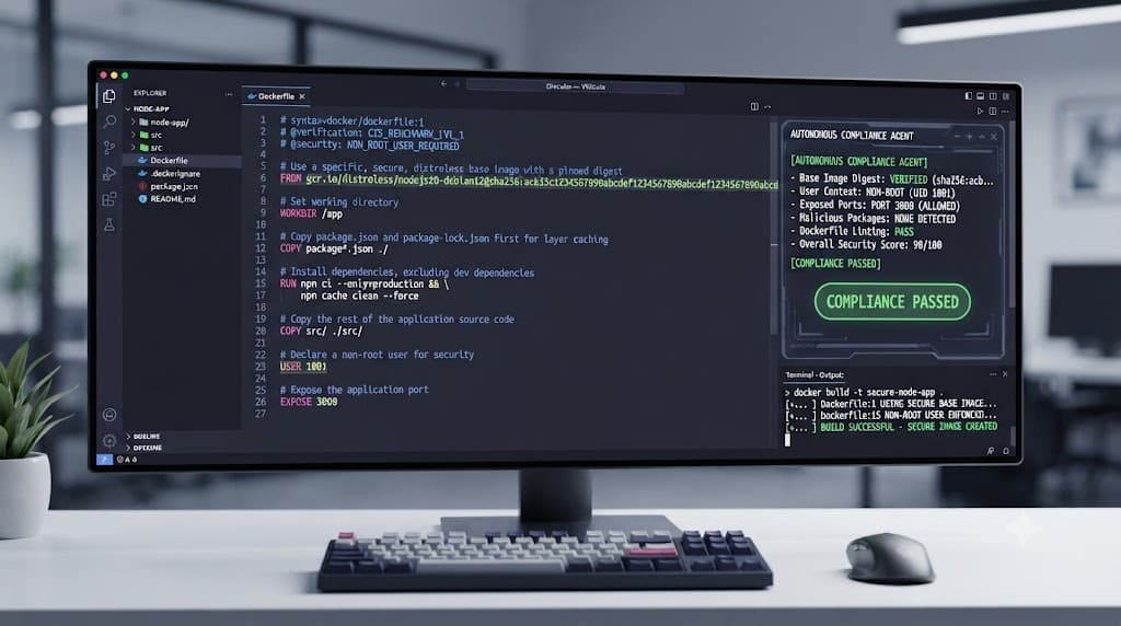 Code editor window displaying updated Dockerfile configurations