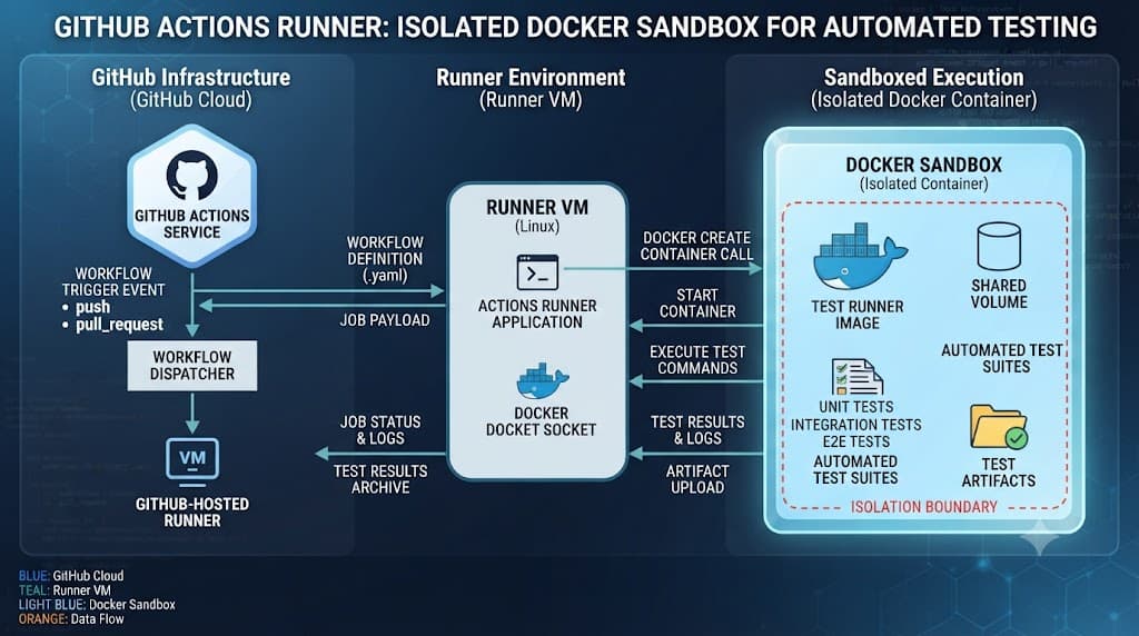 Architecture diagram of AI agents running inside Docker sandboxes