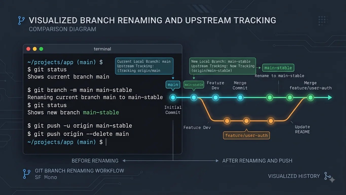 How to Git Rename Branch Locally and Remotely