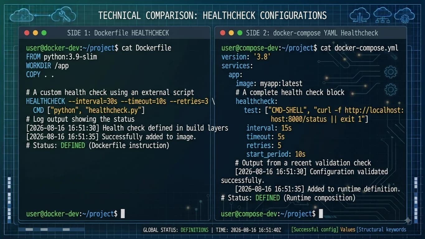 Mastering Docker HEALTHCHECK: Configuration, Compose Examples, and Troubleshooting
