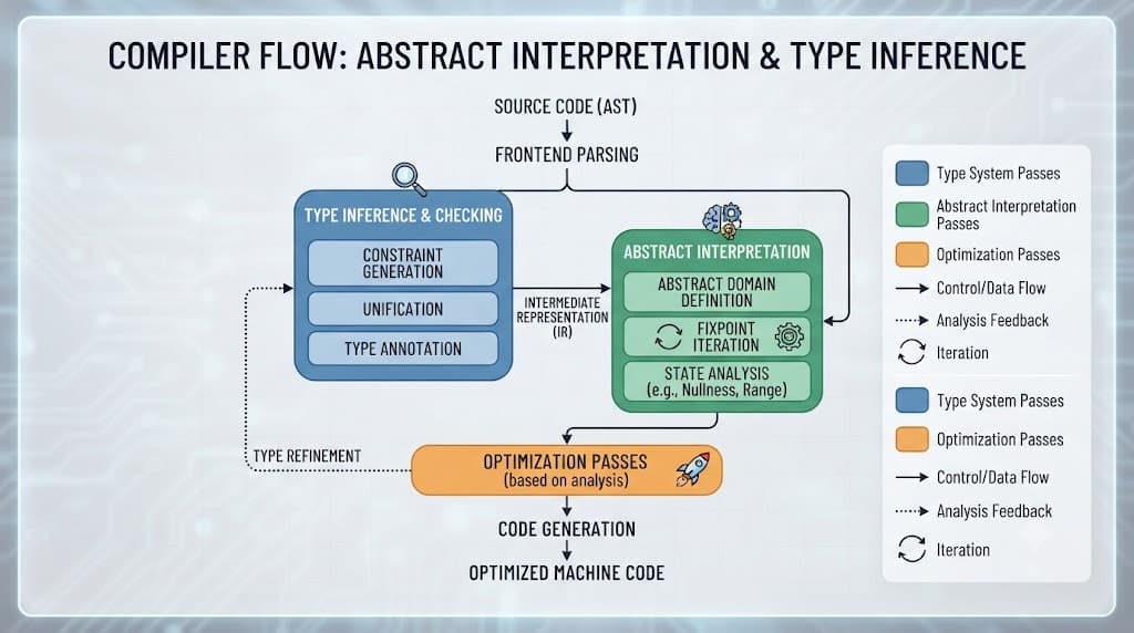 Flowchart diagram of compiler and type inference enhancements in Julia 1.13