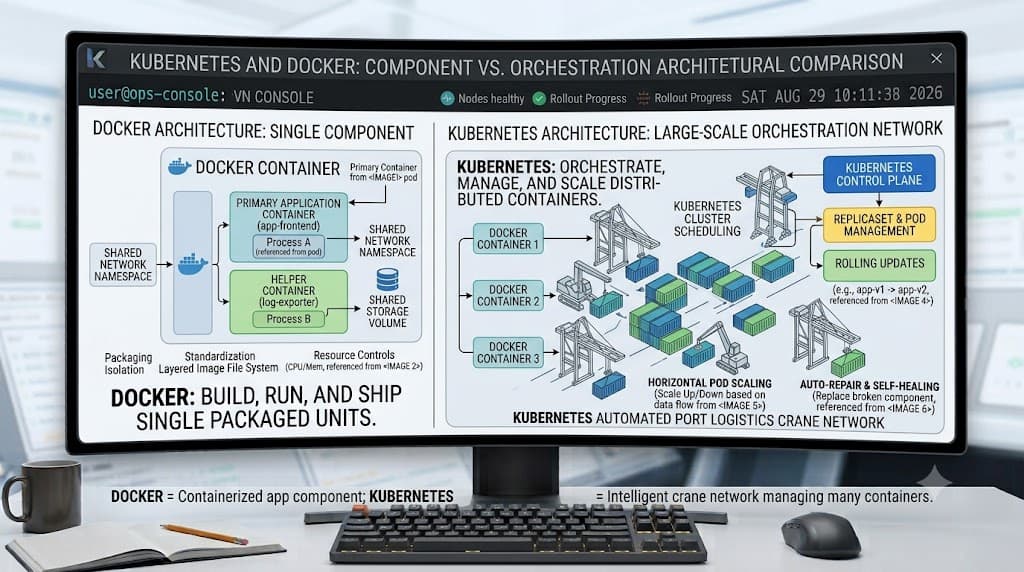 Kubernetes vs Docker: What's the Difference and How They Work Together